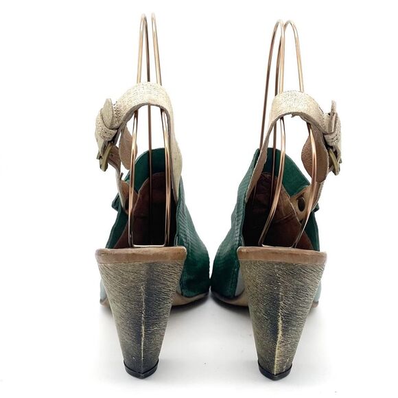 Miz Mooz Millicent Emerald Green Leather Slingback Sandals Size EU 41 US 9.5-10 - Picture 9 of 16